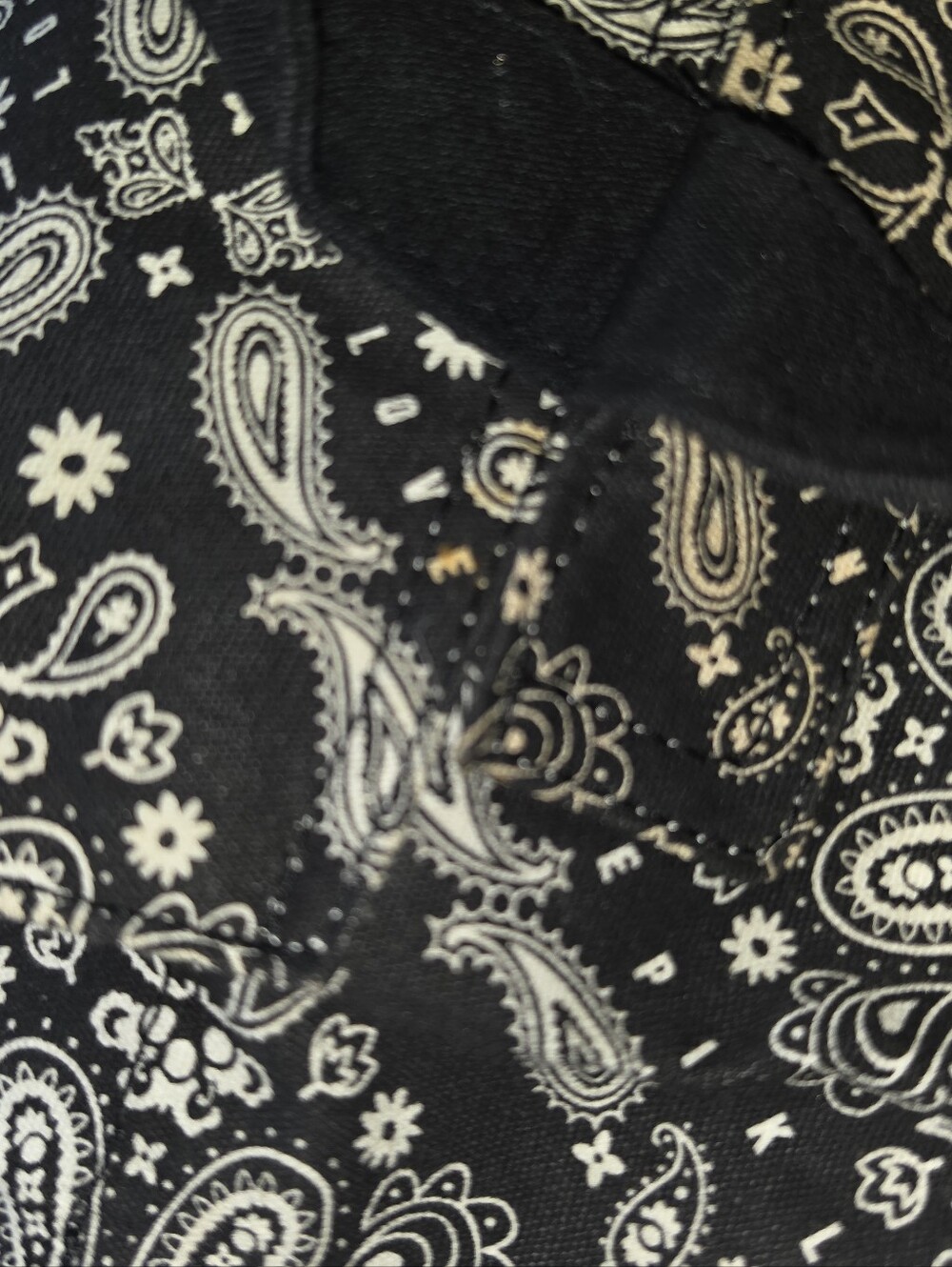 Victoria’s Secret PINK Black Paisley Bandana Print Backpack Drawstring Bag - Picture 5 of 7